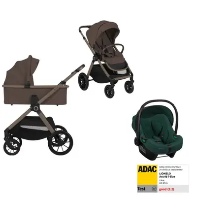 Carucior 3 in 1, Lionelo, Freya, Cu scoica ADAC, Landou si salteluta ventilate, Pliabil, Reglare…
