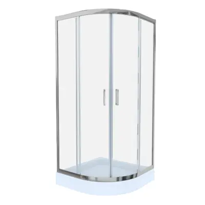 Cabina de dus simpla Celesta Titan semirotunda sticla transparenta 6 mm 90 x 90 x 190 cm profil crom