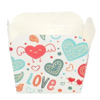 Cutii mici pătrate deschise cu design - model 1 love (set 100 buc) - Default Title