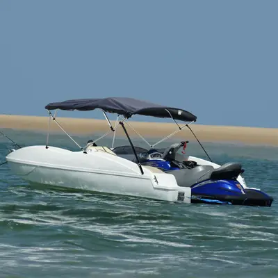 Parasolar bimini 4 arcuri pereti din plasa 243x(170-182)x137 cm