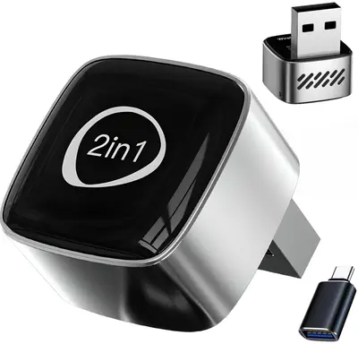 Adaptor Wireless CarPlay & Android Auto Techstar M5 2 in 1, USB Mini, BT + Wi-Fi 5GHz, Buton…