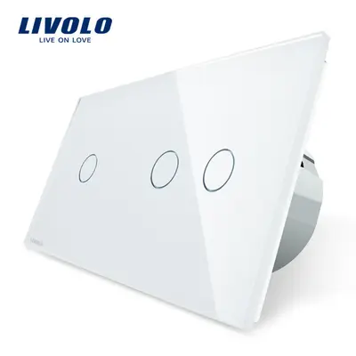 Intrerupator simplu + dublu cu touch Livolo din sticla