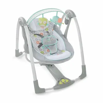 Leagan electric pentru bebelusi, Ingenuity, Swing ’n Go, 5 viteze de leganare, 8 melodii, Sunete…