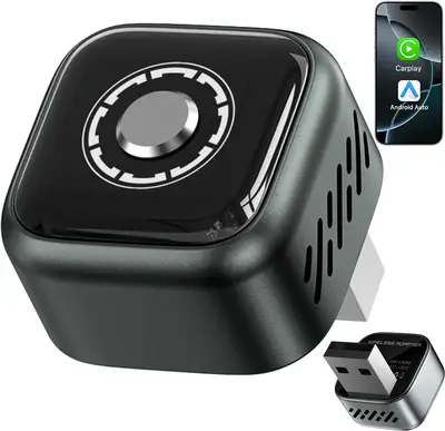 Adaptor Wireless CarPlay & Android Auto 2-in-1 Techstar B12, USB Compact, Bluetooth 5.3 + Wi-Fi…