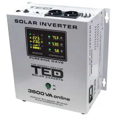 Invertor solar Off Grid TED de la 48V la 230V 3600VA/2400W unda sinusoidala pura TED000309
