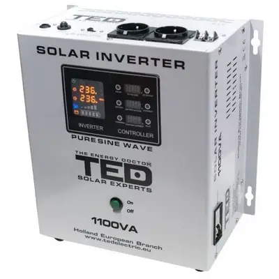 Invertor solar off-grid TED Electric de la 12V la 230V 1100VA/700W unda sinusoidala pura TED000279