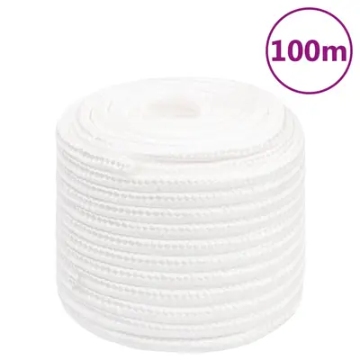 Franghie de barca, alb complet, 18 mm, 100 m, polipropilena