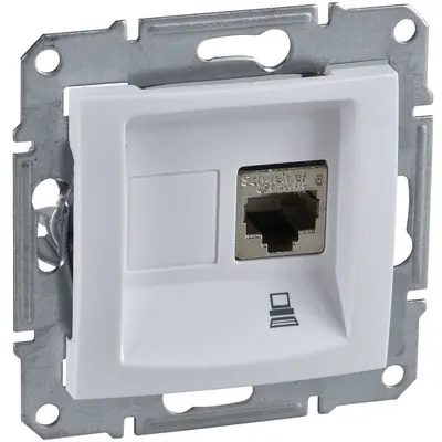 Priza simpla date Rj45 Cat.6 Utp Schneider Sedna SDN4700121, alb