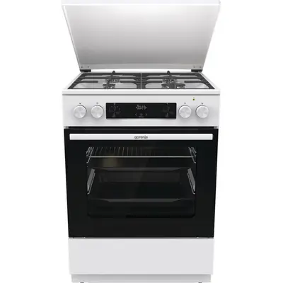 Gorenje Aragaz Gorenje GKS6C71WF, 4 arzatoare, Mixt, Gaz si Electric, L 60 cm, Alb