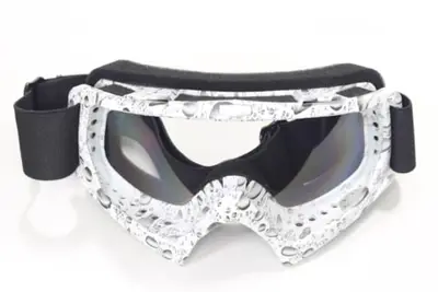 Ochelari cross enduro atv WB P-20,rama alba sticla transparenta