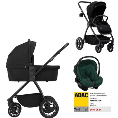 Carucior 3 in 1, Lionelo, Meril, Cu landou de dimensiune XL, Reversibil, Cu scoica auto testata…