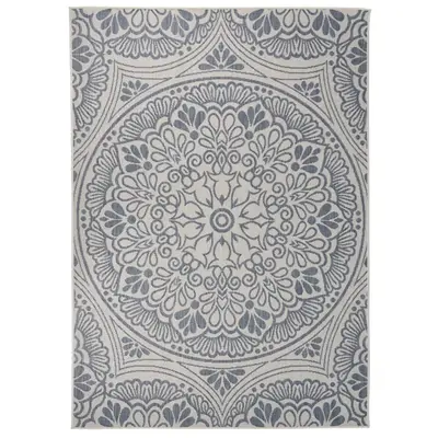 Covor de exterior, model albastru, 120x170 cm, tesatura plata