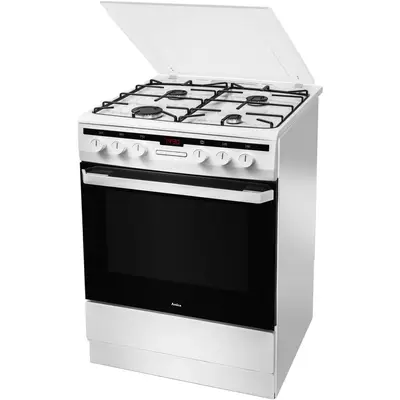 AMICA Aragaz AMICA 618GEH3.33HZpTaN(W), 4 arzatoare gaz, cuptor electric 62 l, 60 cm, alb