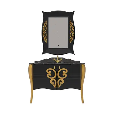 Set mobilier baie Pierre Cardin Hermitage 3 piese negru 115 cm