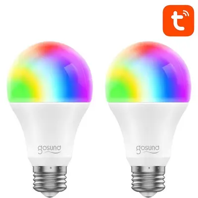 Bec inteligent WiFi RGB LED Gosund WB4-2 E27 Tuya (2 bucati), 8W, 800lm