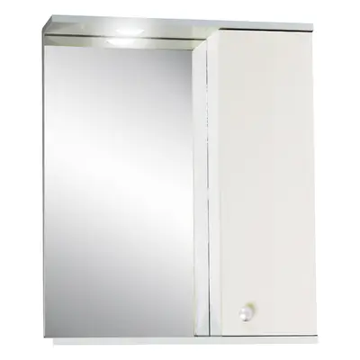 Oglinda baie cu dulap polita si decupaj pentru spot Selena 55x67 cm alb