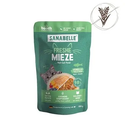 Hrana umeda pisici, Sanabelle, Pastrav, Curcan si Pui, 100 g