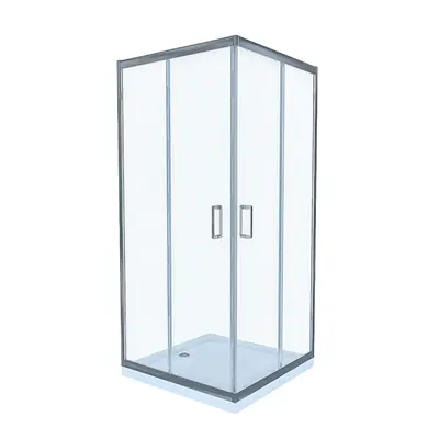 Cabina de dus simpla Celesta Titan patrata sticla transparenta 6 mm 80 x 80 x 190 cm profil crom