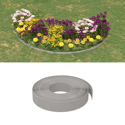 Borduri de gradina, 5 buc, gri, 10 m 10 cm, polietilena