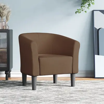 Fotoliu tip cuva, maro, material textil