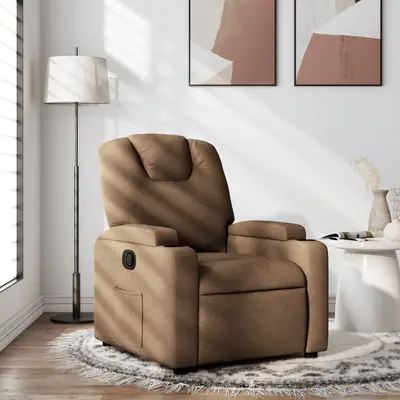 Fotoliu rabatabil, maro, material textil