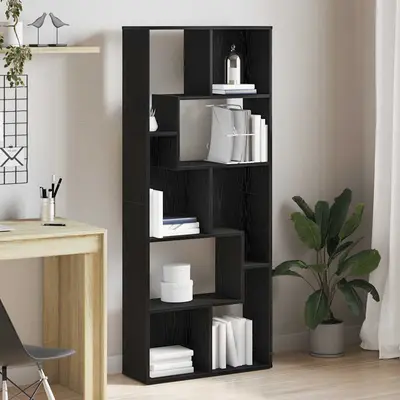 Biblioteca, stejar negru, 67x24x161 cm, lemn prelucrat