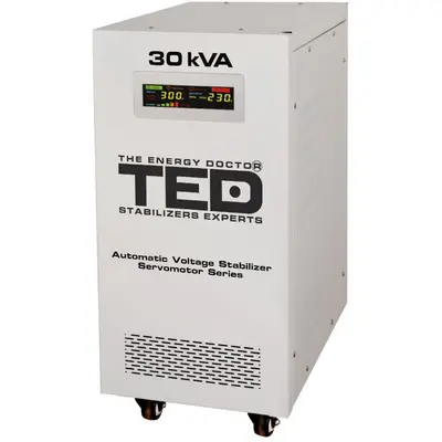 Stabilizator retea 230V TED Electric monofazat maxim 30KVA 24KW cu servomotor TED30KSVC TED001962