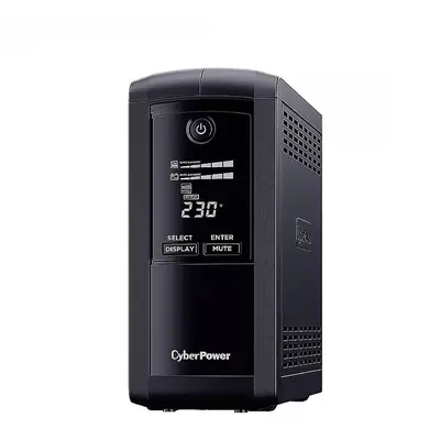 Cyber Power UPS CyberPower VP1000ELCD-FR, Line-Interactive, 1 kVA 550 W, 4 iesiri AC, Tower Negru
