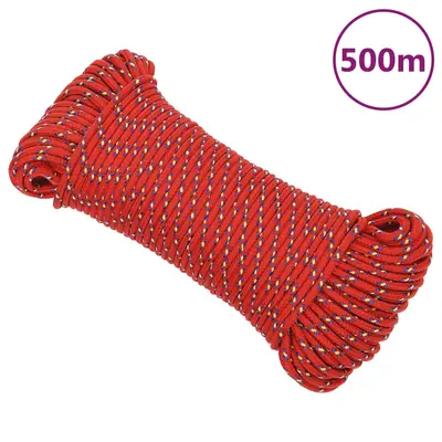 Franghie de barca, rosu, 3 mm, 500 m, polipropilena