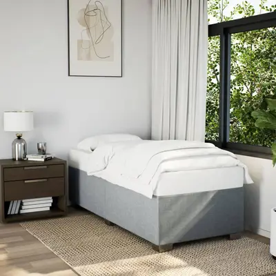 Cadru de pat, gri deschis, 100x200 cm, material textil