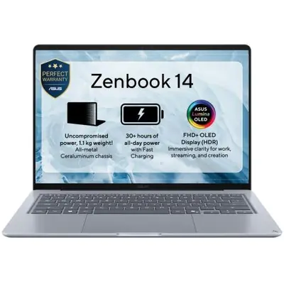 Laptop ASUS Zenbook 14 UX3480QA (Procesor Qualcomm Snapdragon X X1-26-100, 14inch WUXGA, 16GB…