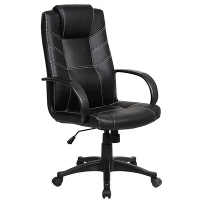 evo Scaun de birou ergonomic EVO Hans, piele ecologica, Negru