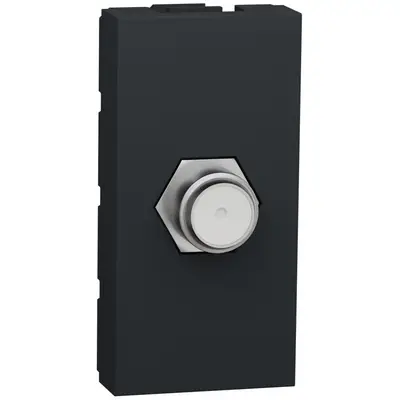 Priza TV cablu coaxial tip F 1m Schneider Noua Unica NU346854, antracit