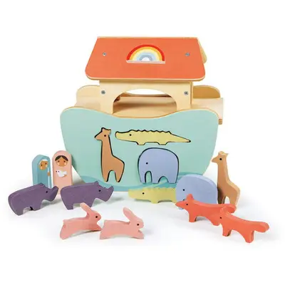 Tender Leaf Jucarie din lemn premium, Arca lui Noe, Tender Leaf Toys - Little Noahs Ark, 2+ ani