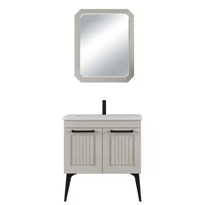 Set mobilier baie Hero 3 piese alb 80 cm