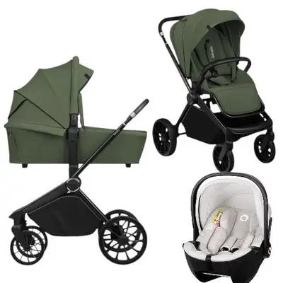 Carucior 3 in 1, Lionelo, Mika Plus, Cu scoica auto Moxie Bej, Reversibil, Cu sistem de ventilatie…
