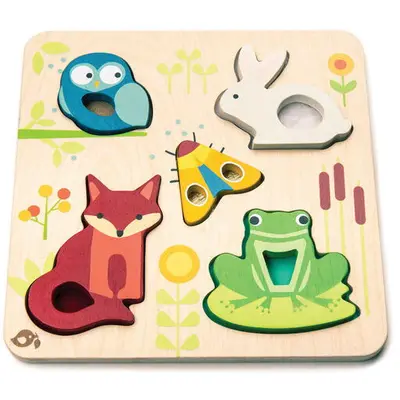 Tender Leaf Puzzle educativ senzorial tactil Animalute din padure, Tender Leaf Toys - Touchy Feely…