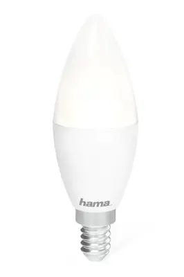 Bec LED Smart Hama 176583, Control Vocal/Aplicatie, E14, 5.5W, Clasa F (Alb)