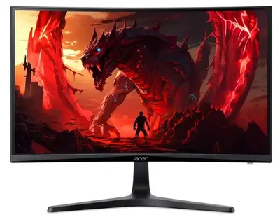 Monitor Gaming VA LED Acer 23.6inch Nitro ED240QP0bi, Full HD (1920 x 1080), VGA, HDMI, Ecran…