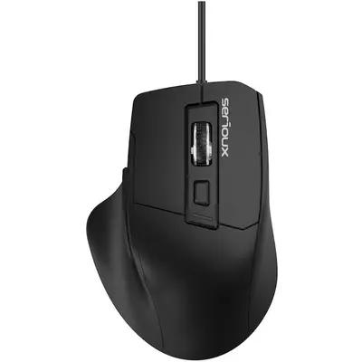 Serioux Mouse optic cu fir Serioux SRXM-OPM168, USB, 6 butoane, DPI 3600 DPI, design ERGO, Cablu…