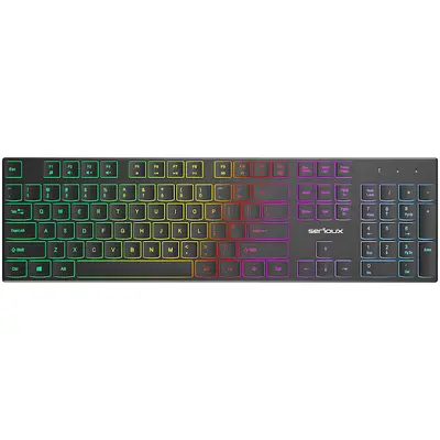 Serioux Tastatura cu fir SERIOUX SRXK-SKB709RGB, iluminare RGB, USB, 104 taste, ABS, US Layout…