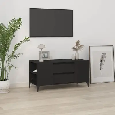 Comoda tv, negru, 102x44,5x50 cm, lemn prelucrat