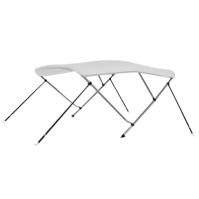 Parasolar barca bimini cu 3 arcuri, alb, 183x196x137 cm