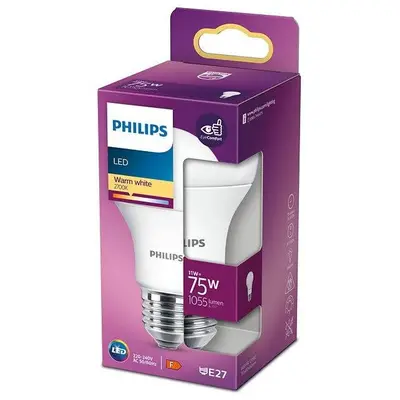 Philips Bec LED PHILIPS, E27, 11W, 1055lm, lumina calda