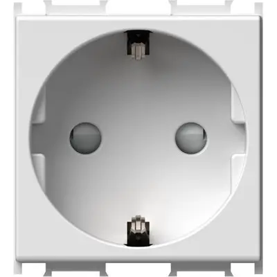 Priza schuko 1P 16A ST IP20 2 module TEM-VM10PW-U, alb