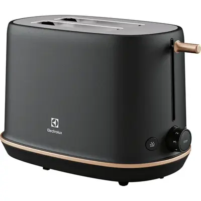 Electrolux Prajitor de paine Electrolux E7T1-6BP, 980W, inox, 2 felii, 7 setari temperatura, Metal…