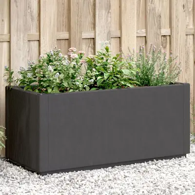 Jardiniera de gradina, gri inchis, 80x36x35 cm, pp