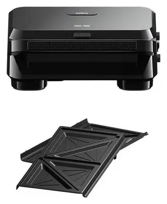 Sandwich Maker Braun Snack Maker 5 SM5000, 800 W, Placi antiaderente detasabile (Negru)