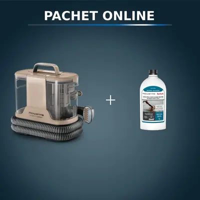 Pachet PROMO Aspirator tapiterie Rowenta Clean IT Compact IN3010F0 & Detergent pentru aspirator cu…