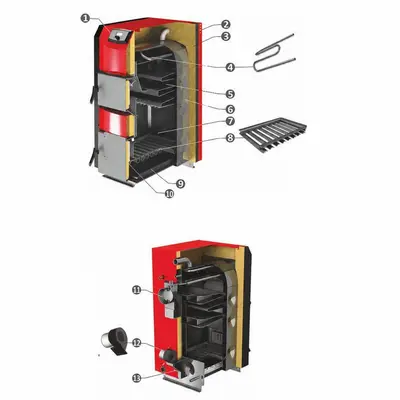 Centrala mixta combustibil solid si peleti Burnit NWB PRIME 40 kW si Arzator pe peleti Pell Eco 35…
